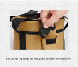 Portable Outdoor Kitchen Utensil Organizer, Waterproof Camping Cookware Storage Bag, Khaki-Size L
