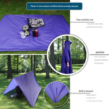 Black Portable Outdoor Camping Poncho - Can be used as Raincoat, Tarp, Ground Cover