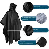 Yellow Portable Outdoor Camping Poncho - Can be used as Raincoat, Tarp, Ground Cover