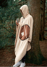 4-in-1 Wearable Fleece Poncho Sleeping Bag – Khaki