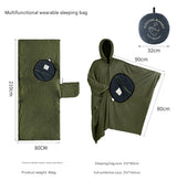 4-in-1 Wearable Fleece Poncho Sleeping Bag – Green
