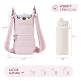 White Women's Crossbody Water Bottle Bag-Perfect for Hiking and Cycling