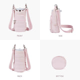 White Women's Crossbody Water Bottle Bag-Perfect for Hiking and Cycling