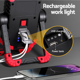 Giantz Work Light Rechargeable Torch USB Cordless LED Lamp Rotation Folding
