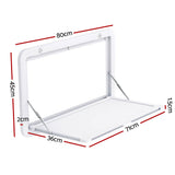 Weisshorn caravan table 800×450 mm folding lockable white aluminium outdoor table