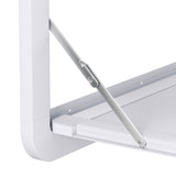 Close-up of lockable caravan table hinges and scratch-resistant tabletop